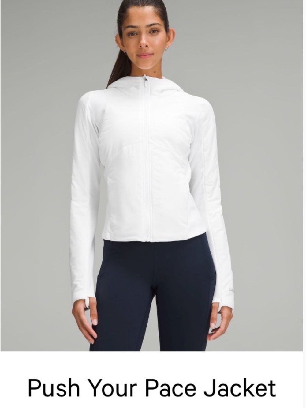 lululemon athletica White Hooded Zip Jacket
